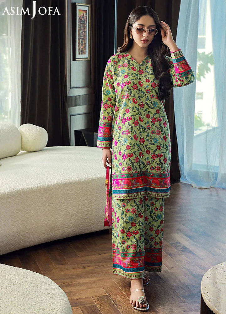 Asim Jofa Pret Printed Raw Silk 2 Piece Suit AJSS-16