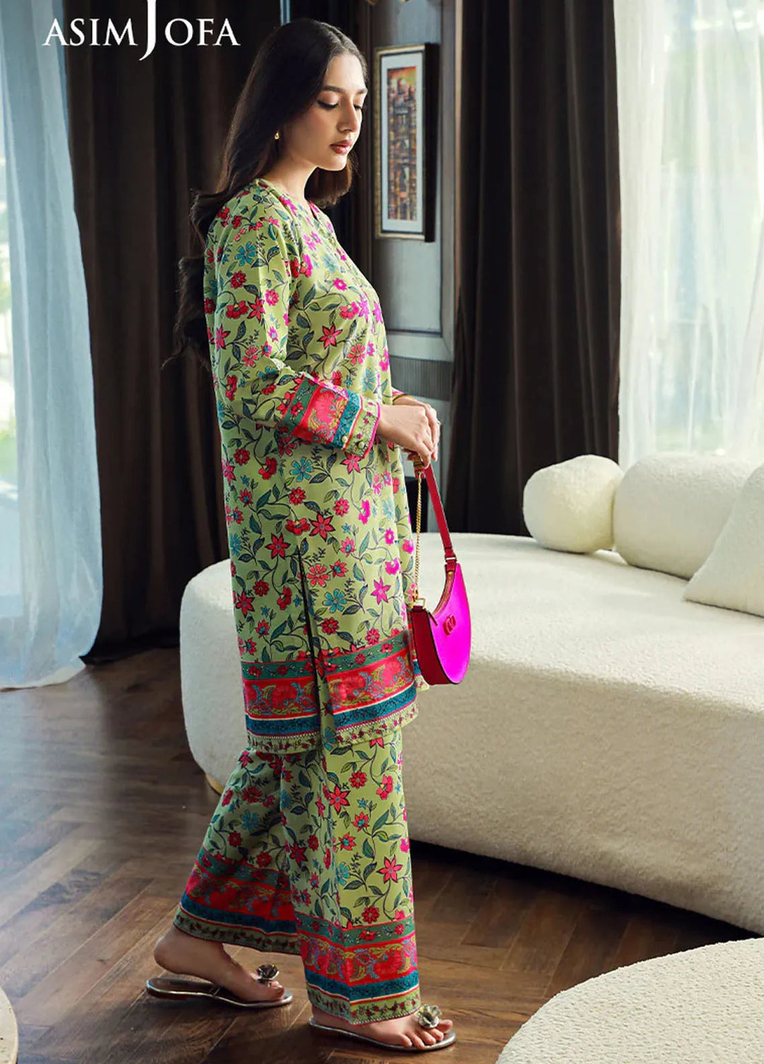 Asim Jofa Pret Printed Raw Silk 2 Piece Suit AJSS-16