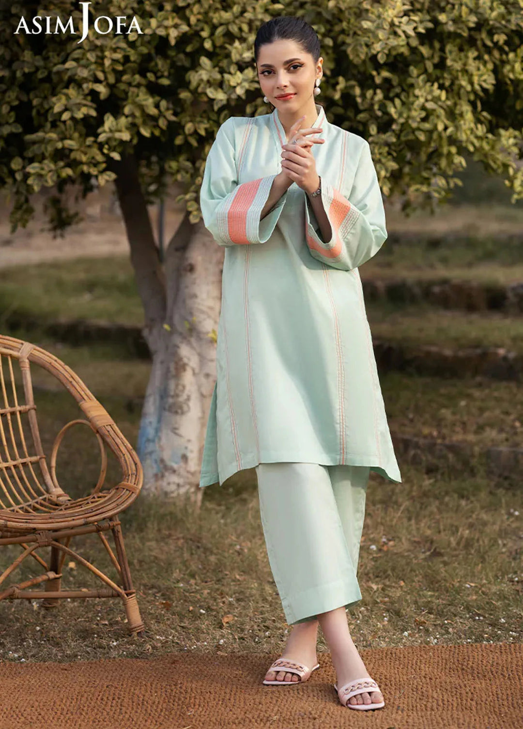 Asim Jofa Pret Solid Cambric 2 Piece Suit AJPB-123