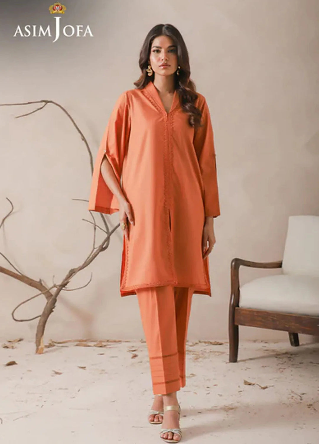 Asim Jofa Pret Solid Cambric 2 Piece Suit AJPB-75