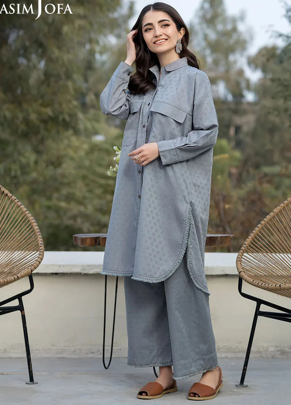 Asim Jofa Pret Solid Jacquard 2 Piece Suit AJPB-114