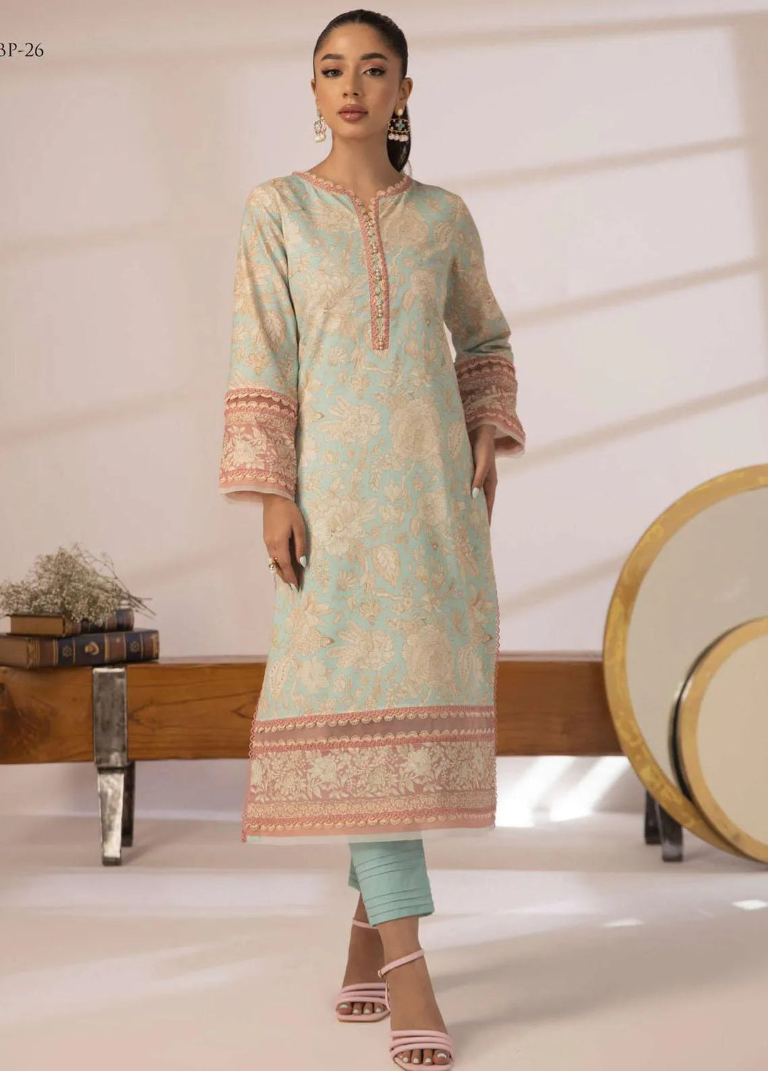 Asim Jofa Printed Cambric Kurti Unstitched AJ23BP AJBP-26 - Summer Collection