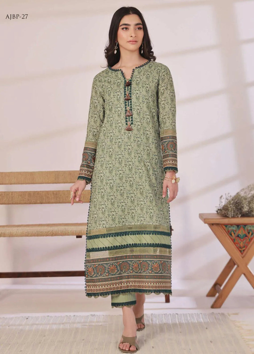 Asim Jofa Printed Cambric Kurti Unstitched AJ23BP AJBP-27 - Summer Collection
