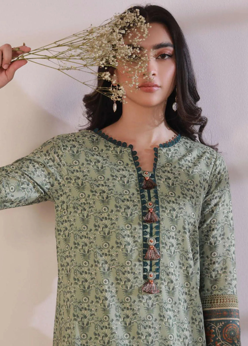 Asim Jofa Printed Cambric Kurti Unstitched AJ23BP AJBP-27 - Summer Collection