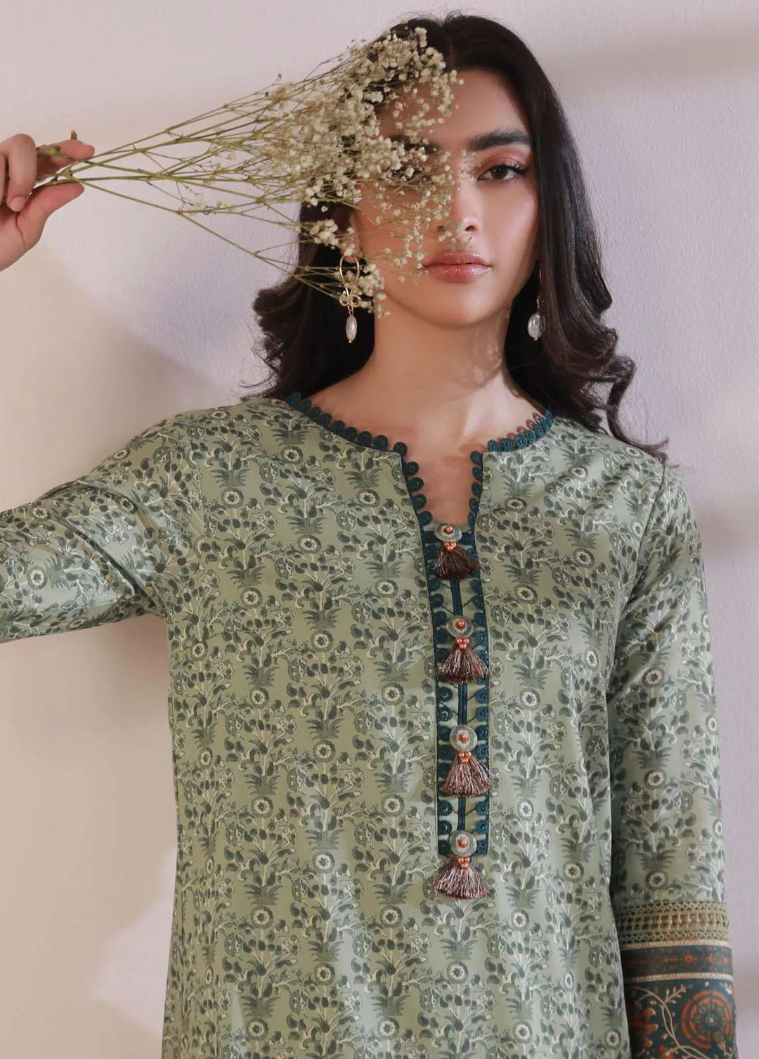 Asim Jofa Printed Cambric Kurti Unstitched AJ23BP AJBP-27 - Summer Collection