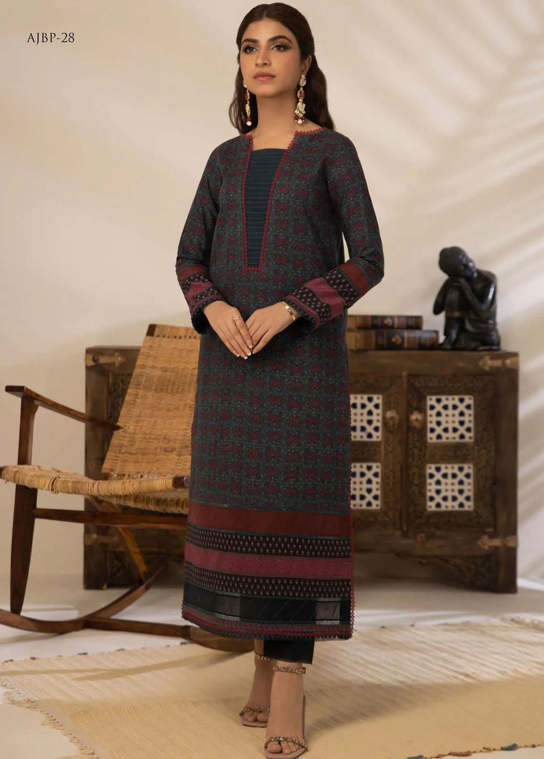 Asim Jofa Printed Cambric Kurti Unstitched AJ23BP AJBP-28 - Summer Collection