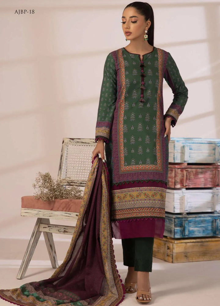 Asim Jofa Printed Cambric Unstitched Suit 2 Piece AJ23BP AJBP-18 - Summer Collection