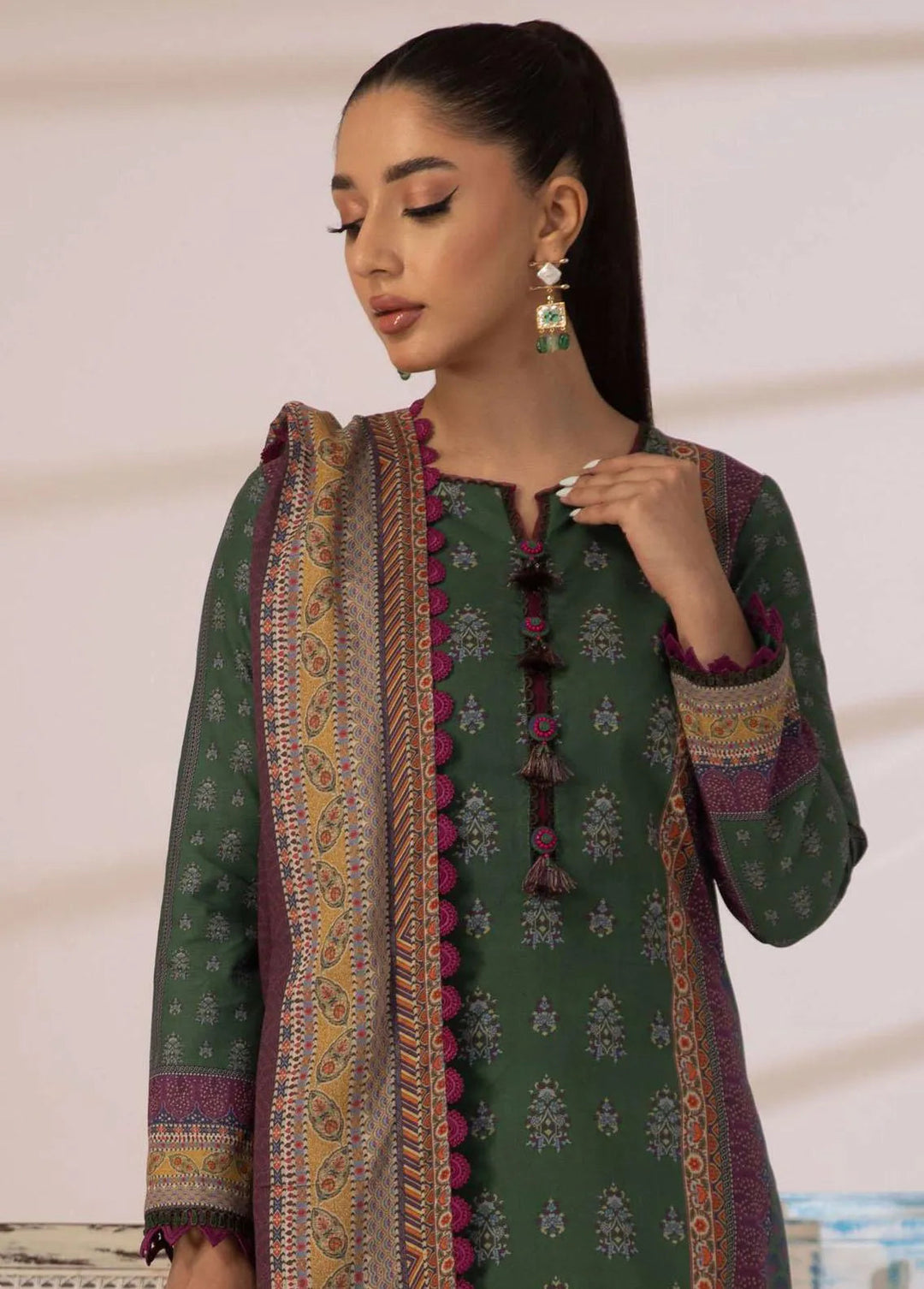 Asim Jofa Printed Cambric Unstitched Suit 2 Piece AJ23BP AJBP-18 - Summer Collection