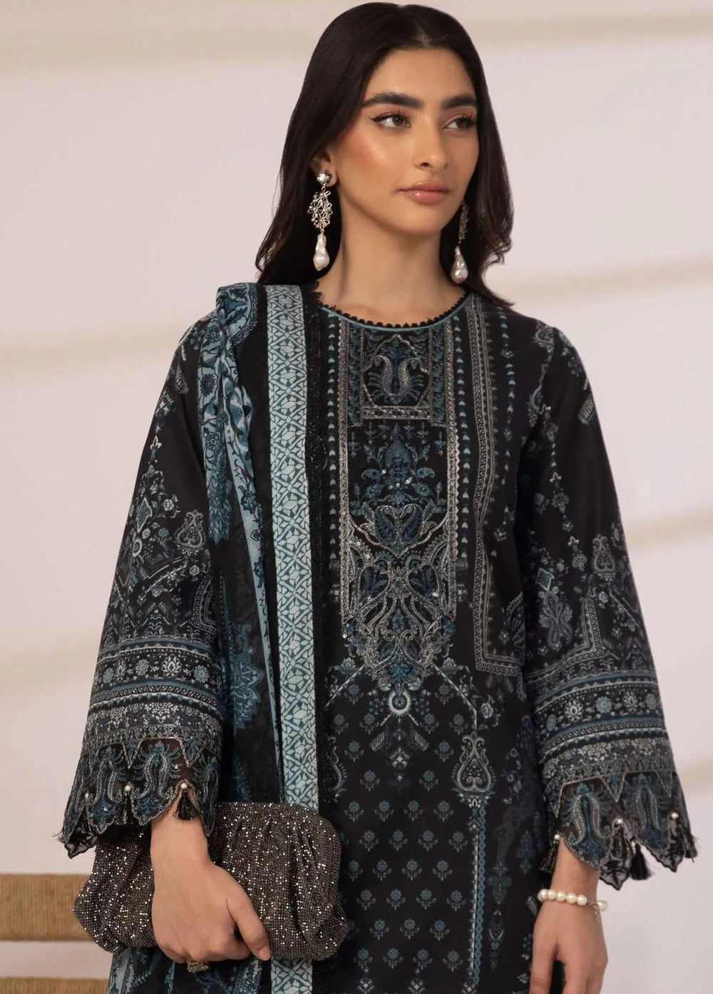 Asim Jofa Printed Cambric Unstitched Suit 2 Piece AJ23BP AJBP-19 - Summer Collection