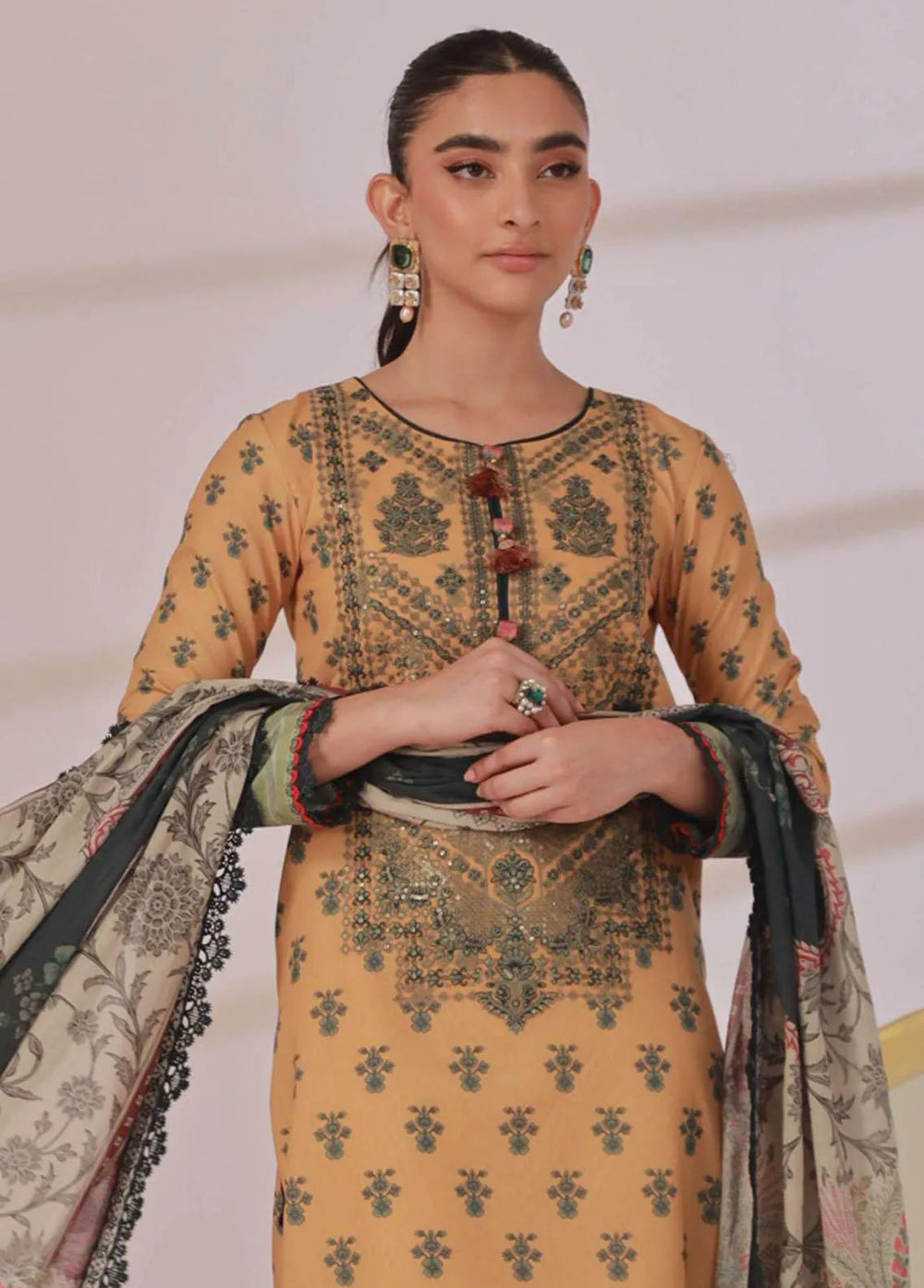 Asim Jofa Printed Cambric Unstitched Suit 2 Piece AJ23BP AJBP-20 - Summer Collection