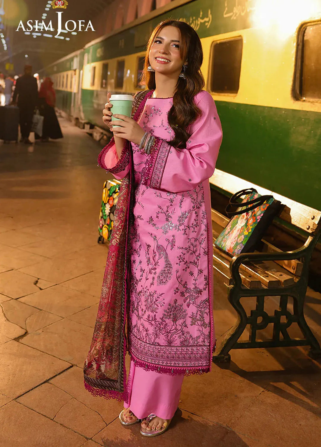Asim Jofa Embroidered Dobby Suits Unstitched 3 Piece AJ25ES AJUBF-08 - Summer Collection