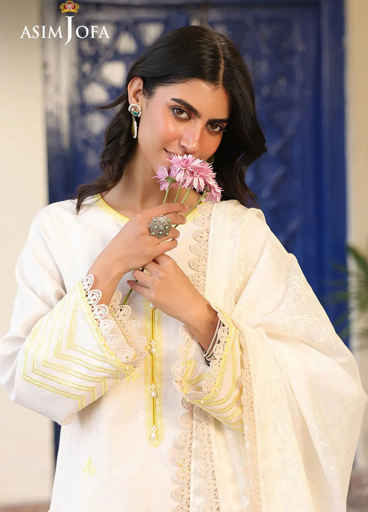 Asim Jofa Embroidered Jacquard Suits Unstitched 2 Piece AJ25ES AJUBF-01 - Summer Collection