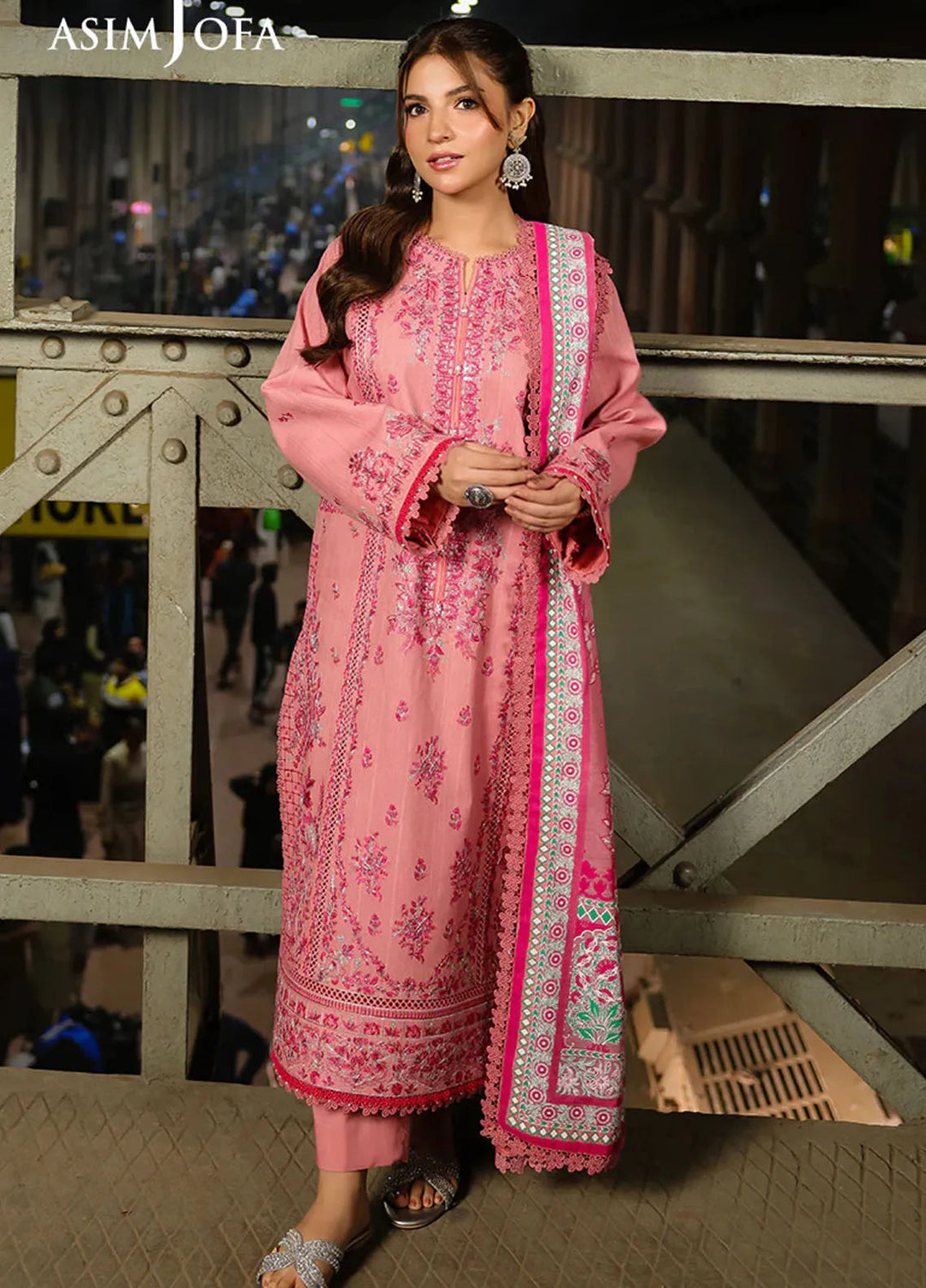 Asim Jofa Embroidered Jacquard Suits Unstitched 2 Piece AJ25ES AJUBF-02 - Summer Collection