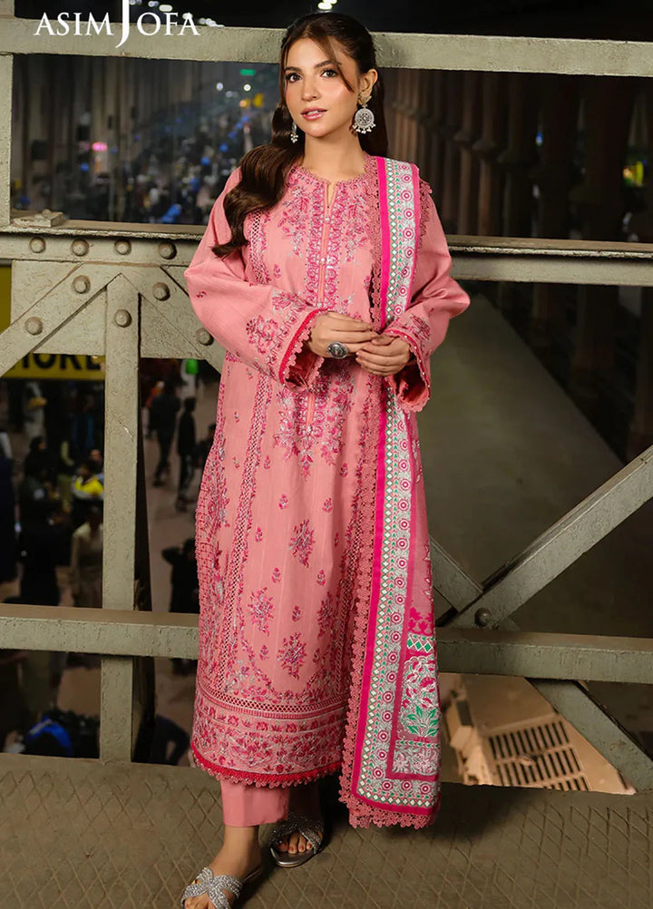 Asim Jofa Embroidered Jacquard Suits Unstitched 2 Piece AJ25ES AJUBF-02 - Summer Collection