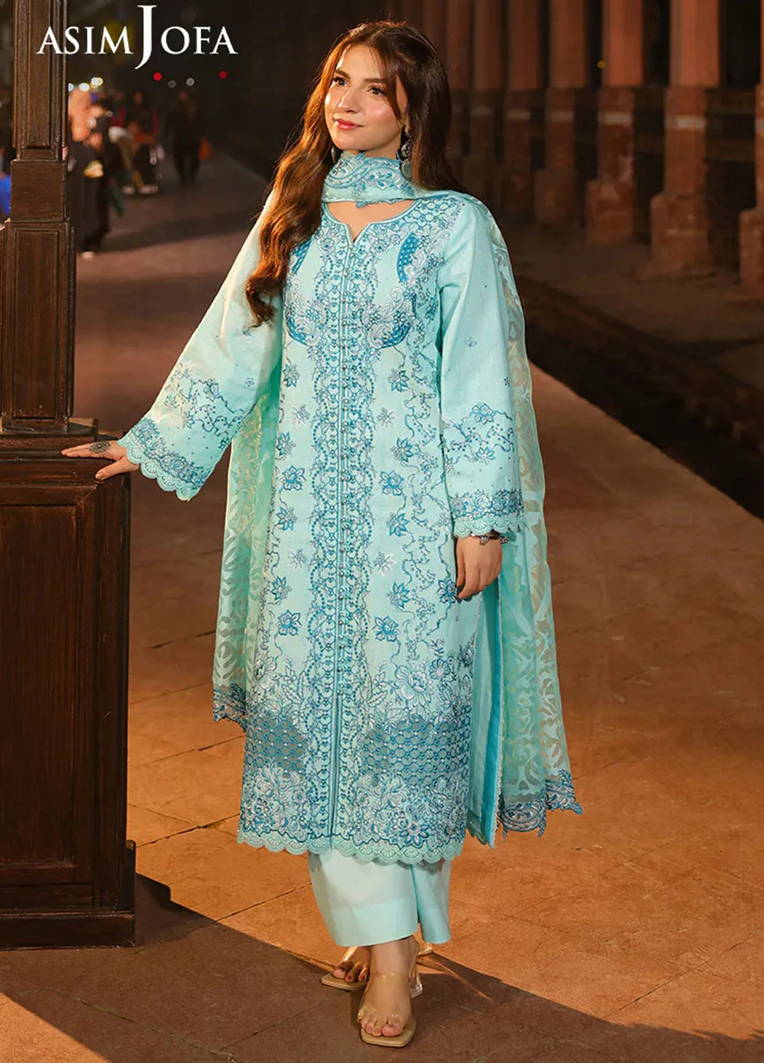 Asim Jofa Embroidered Jacquard Suits Unstitched 3 Piece AJ25ES AJUBF-31 - Summer Collection