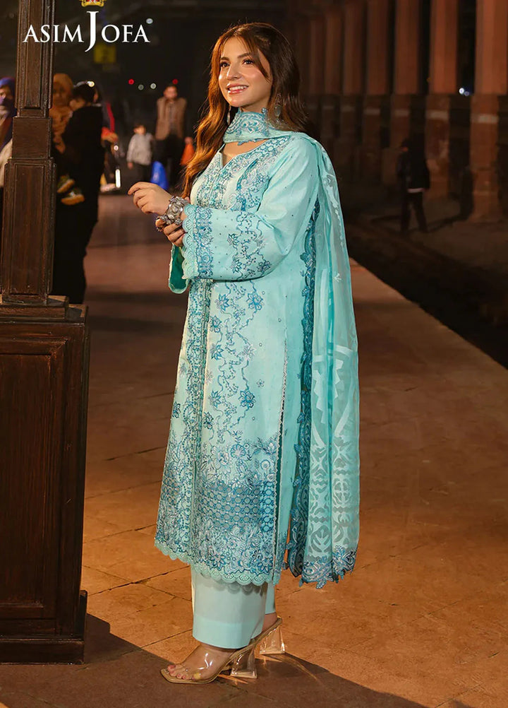 Asim Jofa Embroidered Jacquard Suits Unstitched 3 Piece AJ25ES AJUBF-31 - Summer Collection