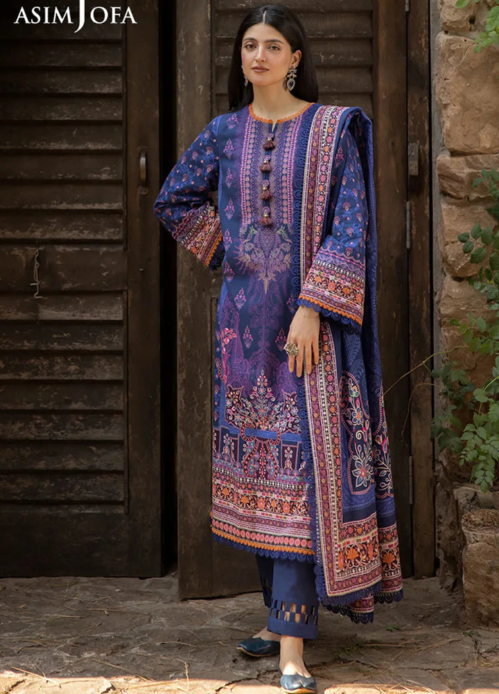 Asim Jofa Printed Khaddar Suits Unstitched 3 Piece AJ24UW AJUW-33 - Winter Collection