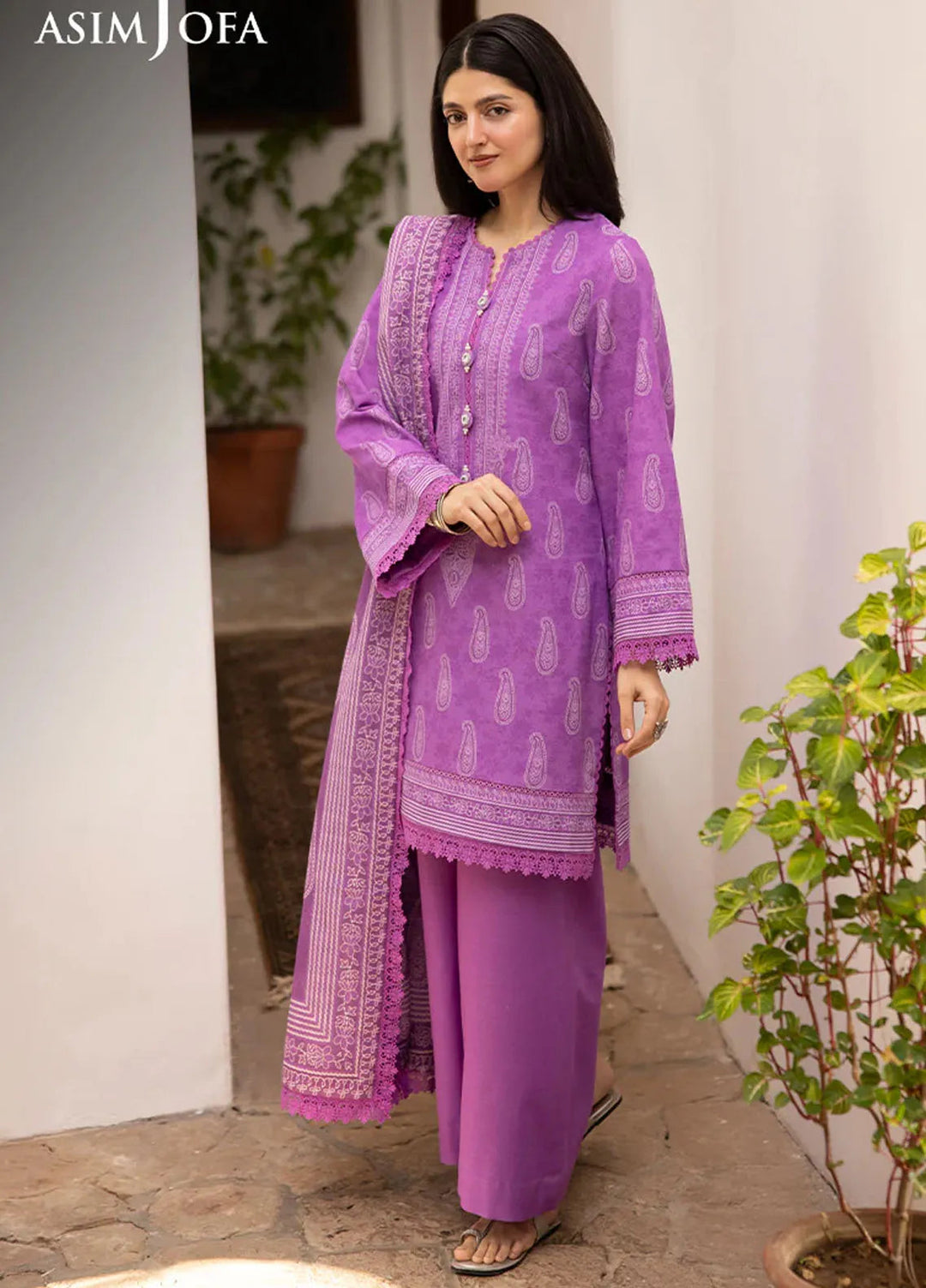Asim Jofa Printed Khaddar Suits Unstitched 3 Piece AJ24UW AJUW-34 - Winter Collection