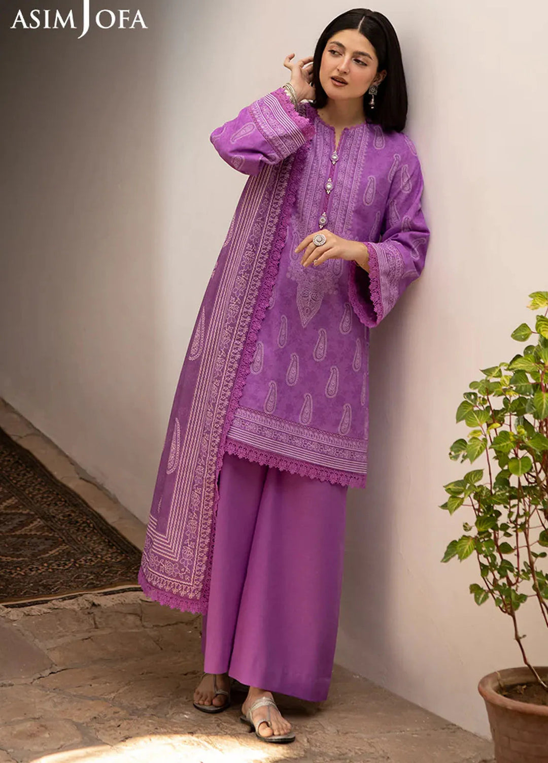 Asim Jofa Printed Khaddar Suits Unstitched 3 Piece AJ24UW AJUW-34 - Winter Collection