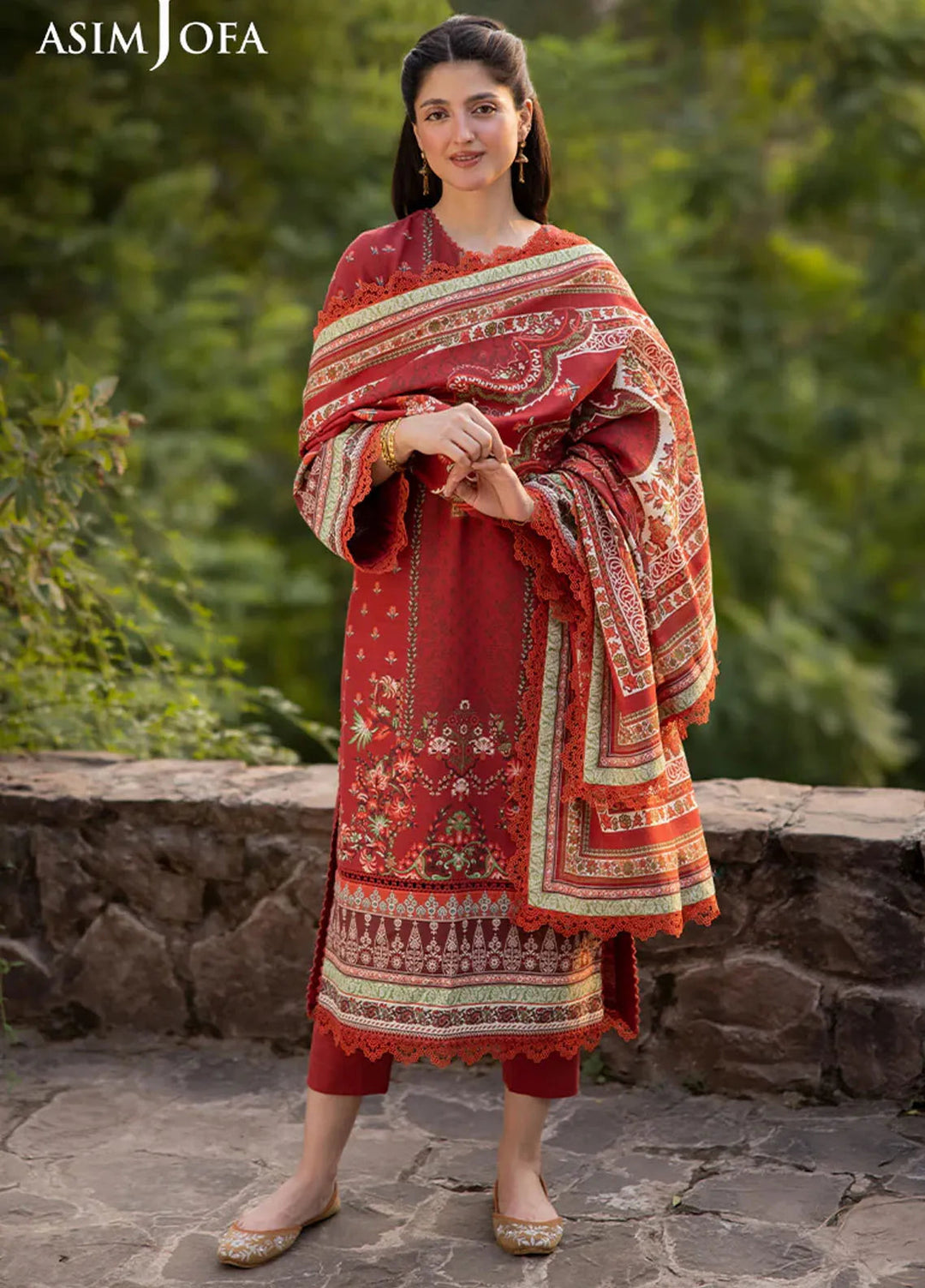 Asim Jofa Printed Khaddar Suits Unstitched 3 Piece AJ24UW AJUW-35 - Winter Collection