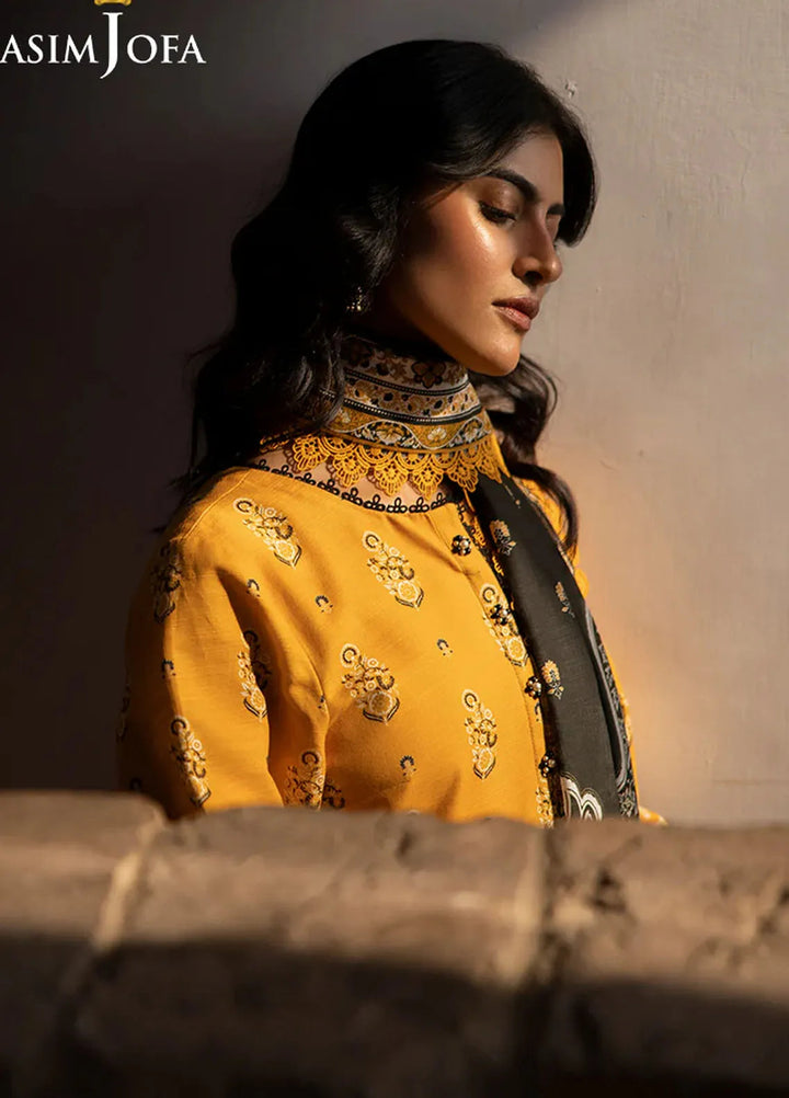 Asim Jofa Printed Khaddar Suits Unstitched 3 Piece AJ24UW AJUW-38 - Winter Collection