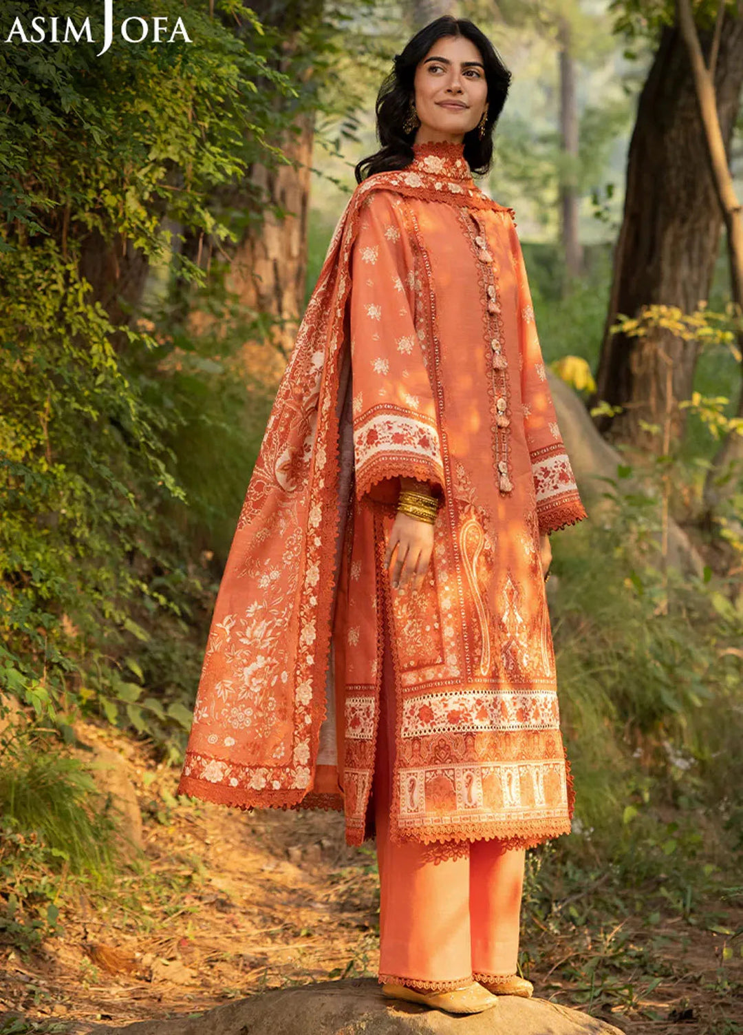 Asim Jofa Printed Khaddar Suits Unstitched 3 Piece AJ24UW AJUW-39 - Winter Collection