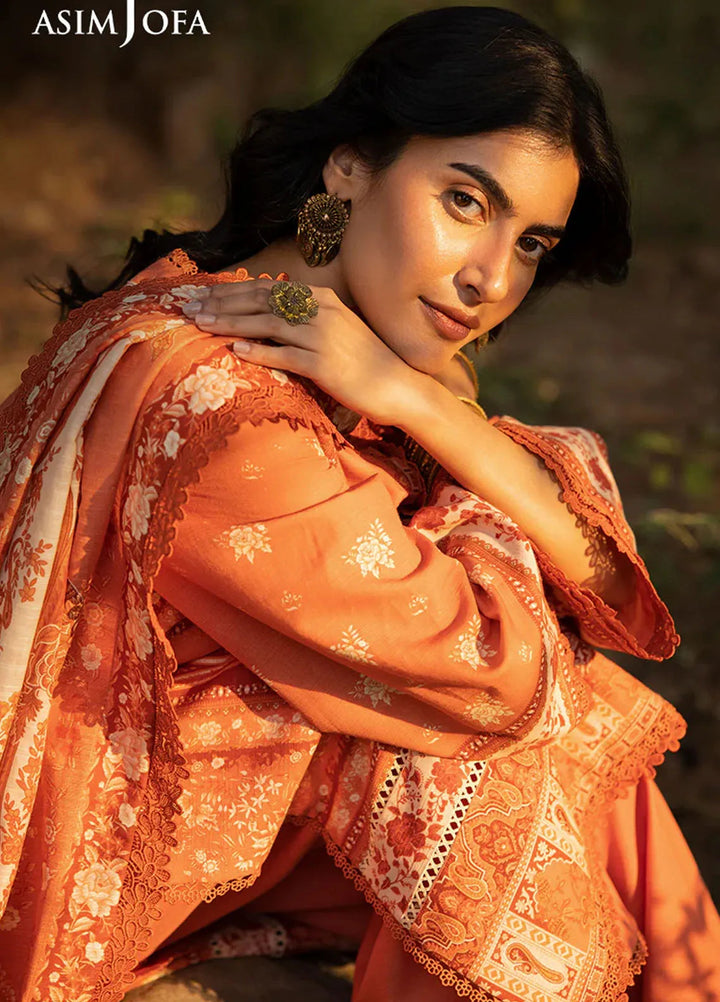 Asim Jofa Printed Khaddar Suits Unstitched 3 Piece AJ24UW AJUW-39 - Winter Collection