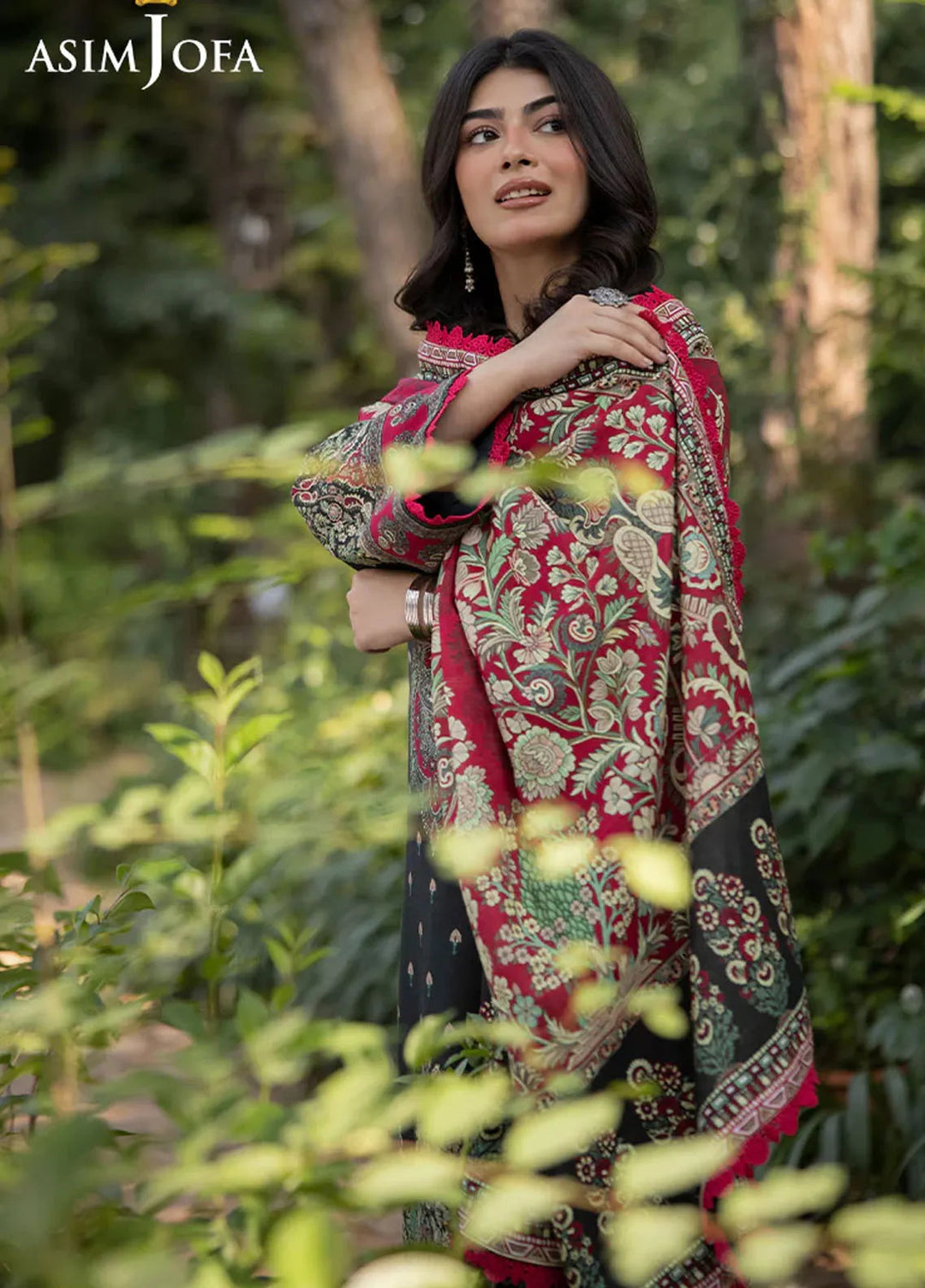Asim Jofa Printed Khaddar Suits Unstitched 3 Piece AJ24UW AJUW-40 - Winter Collection