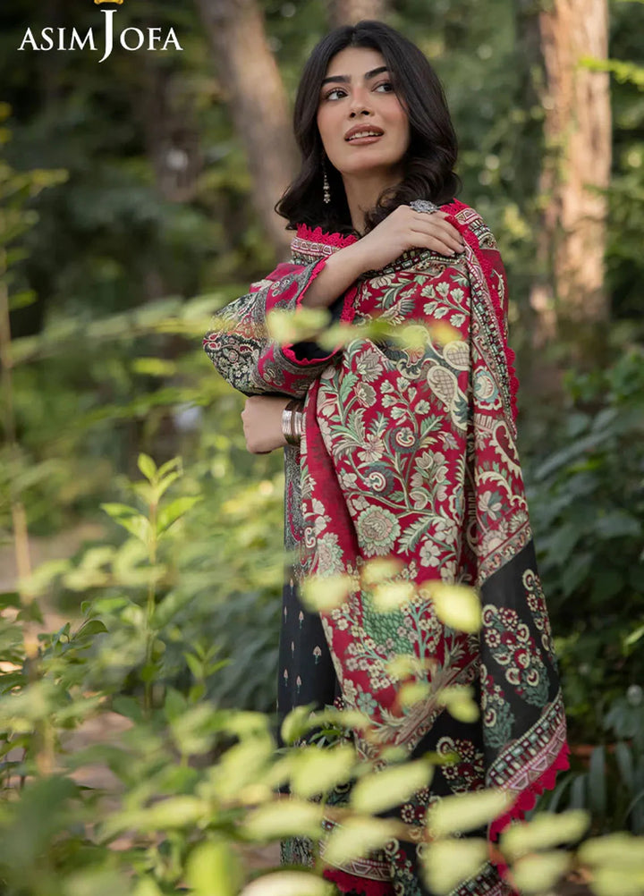 Asim Jofa Printed Khaddar Suits Unstitched 3 Piece AJ24UW AJUW-40 - Winter Collection
