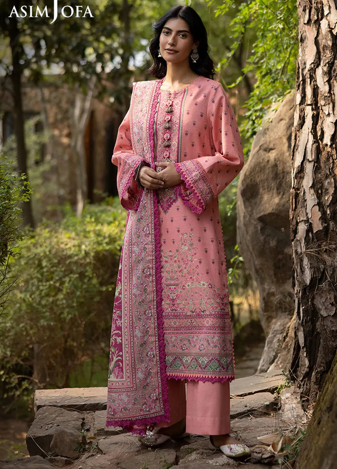 Asim Jofa Printed Khaddar Suits Unstitched 3 Piece AJ24UW AJUW-41 - Winter Collection