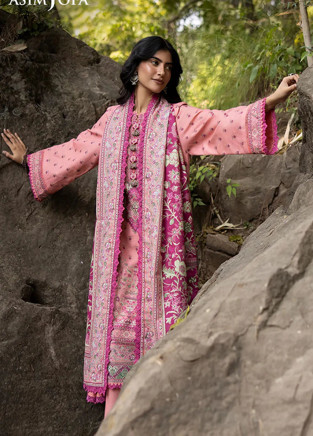 Asim Jofa Printed Khaddar Suits Unstitched 3 Piece AJ24UW AJUW-41 - Winter Collection
