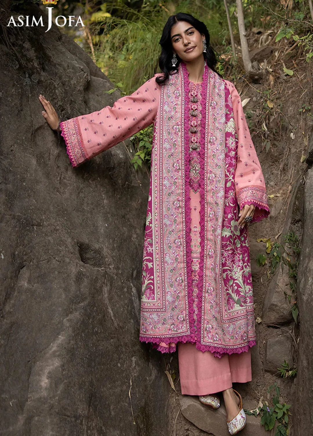 Asim Jofa Printed Khaddar Suits Unstitched 3 Piece AJ24UW AJUW-41 - Winter Collection