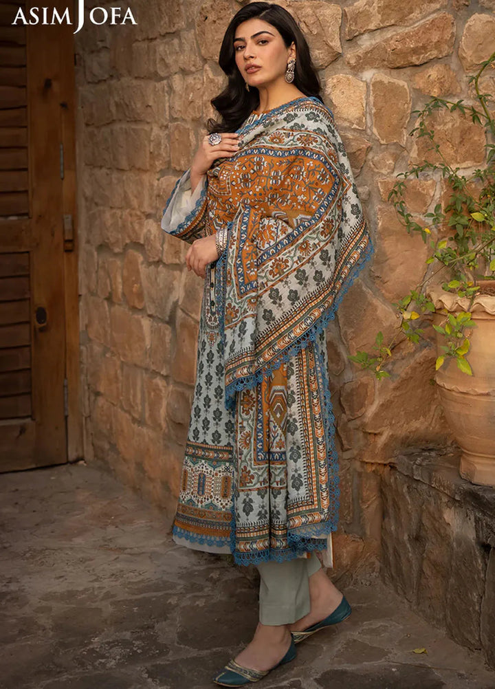 Asim Jofa Printed Khaddar Suits Unstitched 3 Piece AJ24UW AJUW-42 - Winter Collection