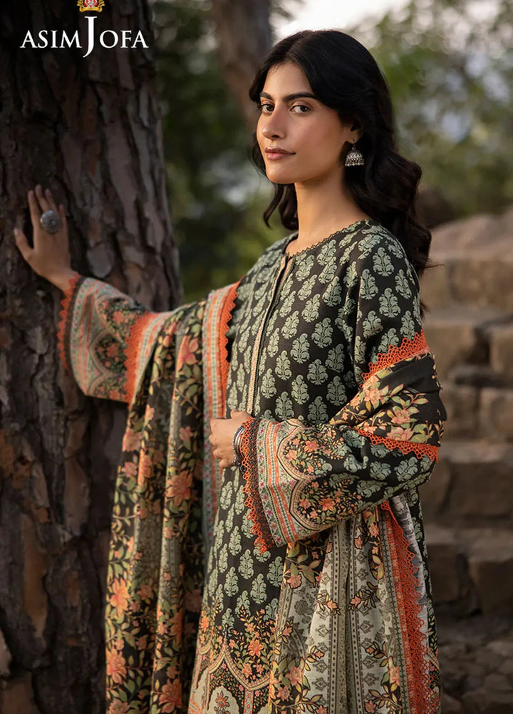 Asim Jofa Printed Khaddar Suits Unstitched 3 Piece AJ24UW AJUW-43 - Winter Collection