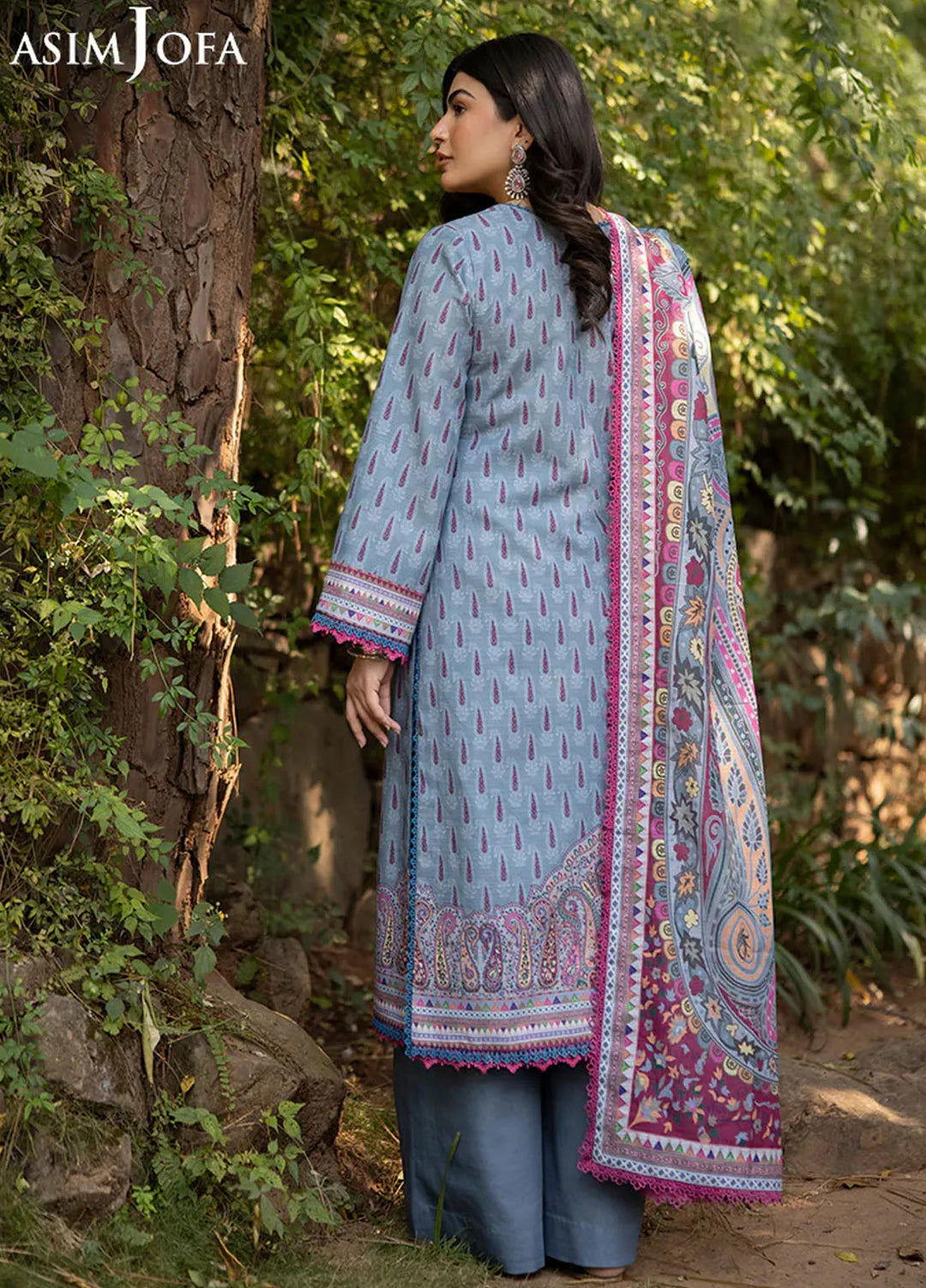 Asim Jofa Printed Khaddar Suits Unstitched 3 Piece AJ24UW AJUW-45 - Winter Collection