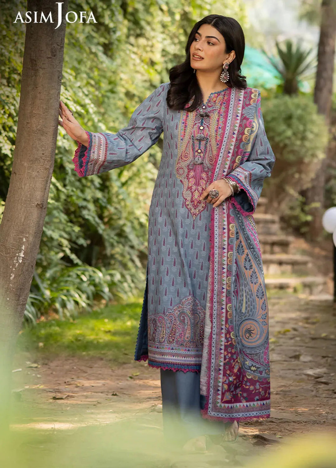 Asim Jofa Printed Khaddar Suits Unstitched 3 Piece AJ24UW AJUW-45 - Winter Collection
