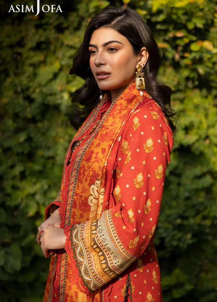 Asim Jofa Printed Khaddar Suits Unstitched 3 Piece AJ24UW AJUW-47 - Winter Collection