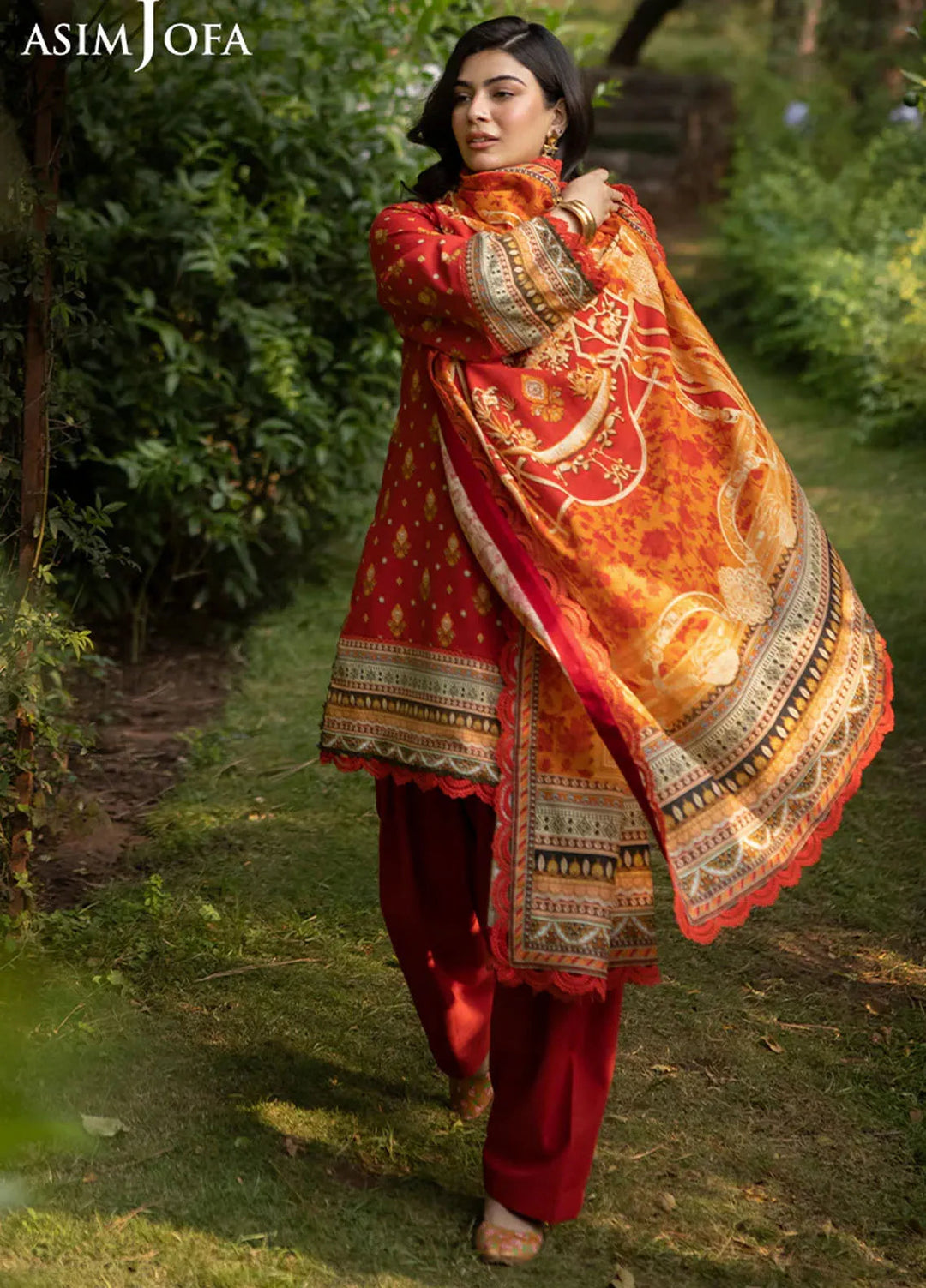 Asim Jofa Printed Khaddar Suits Unstitched 3 Piece AJ24UW AJUW-47 - Winter Collection