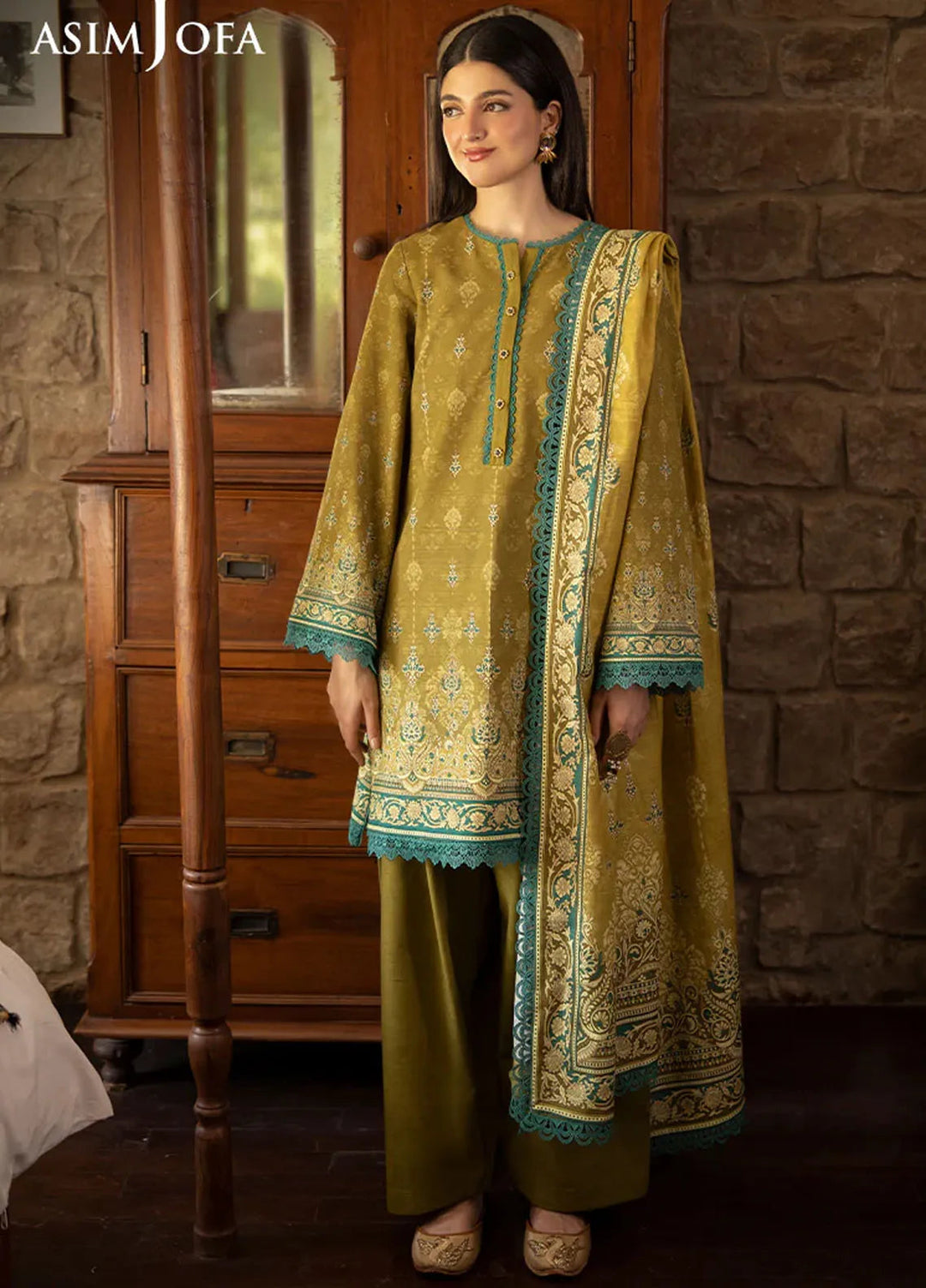 Asim Jofa Printed Khaddar Suits Unstitched 3 Piece AJ24UW AJUW-49 - Winter Collection