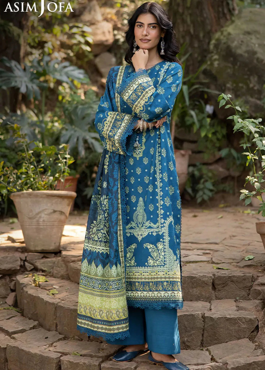 Asim Jofa Printed Khaddar Suits Unstitched 3 Piece AJ24UW AJUW-50 - Winter Collection
