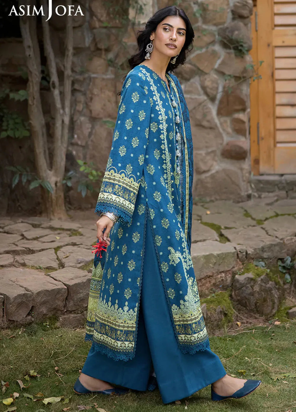 Asim Jofa Printed Khaddar Suits Unstitched 3 Piece AJ24UW AJUW-50 - Winter Collection