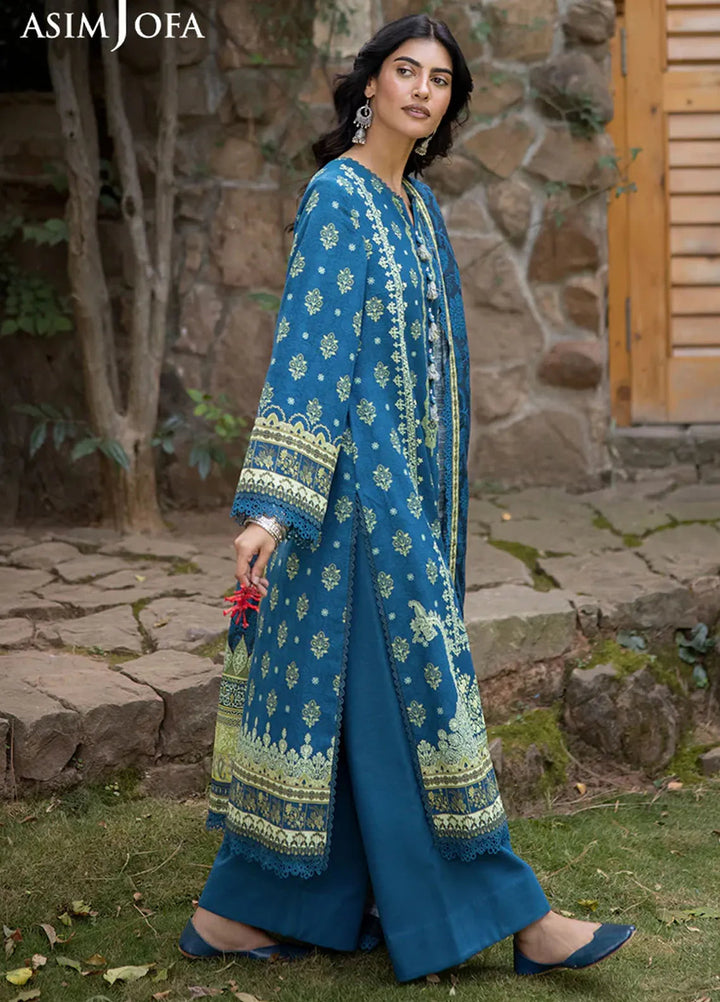 Asim Jofa Printed Khaddar Suits Unstitched 3 Piece AJ24UW AJUW-50 - Winter Collection