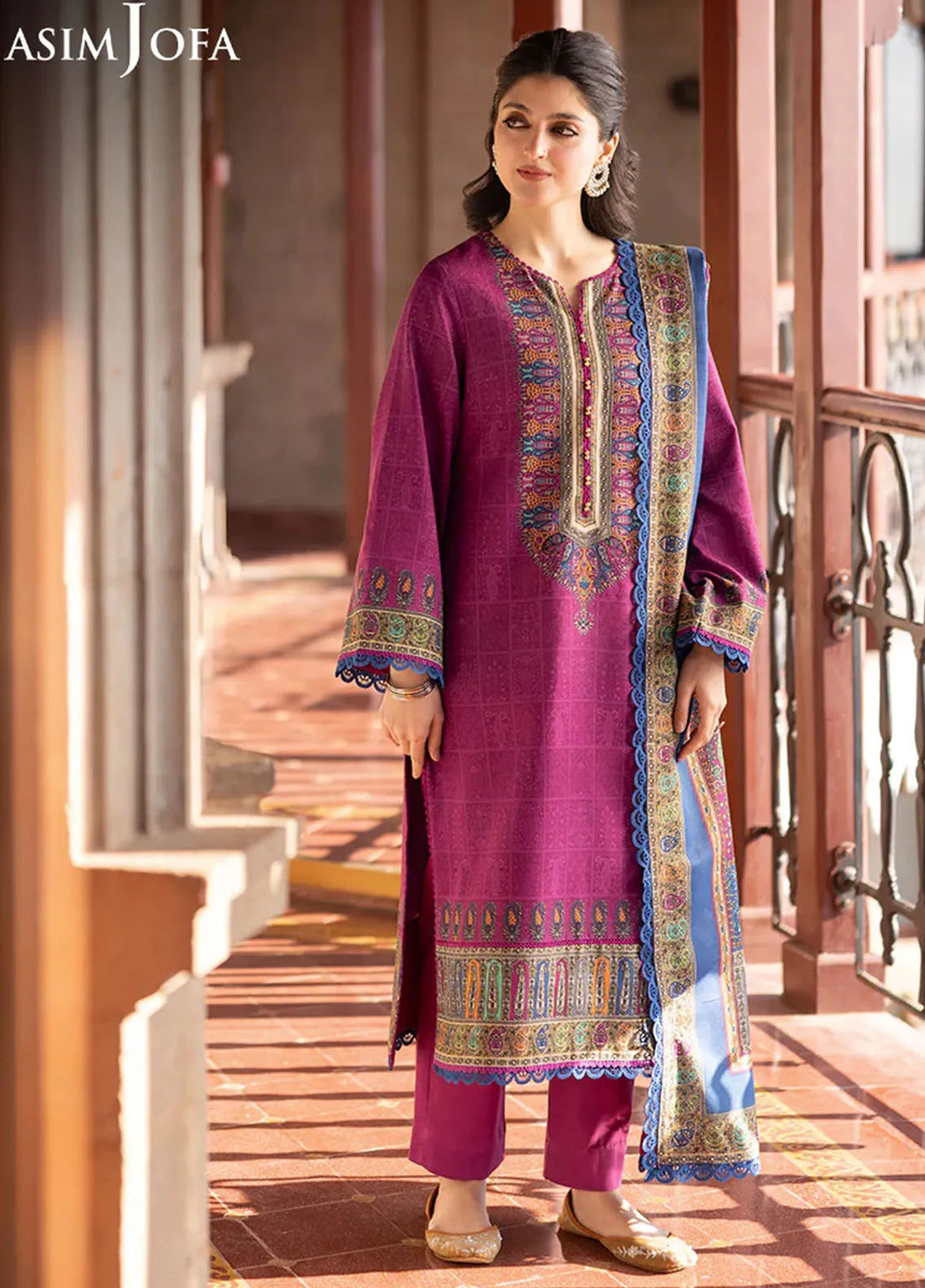 Asim Jofa Printed Khaddar Suits Unstitched 3 Piece AJ24UW AJUW-51 - Winter Collection