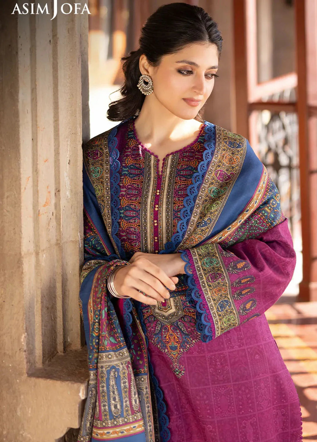 Asim Jofa Printed Khaddar Suits Unstitched 3 Piece AJ24UW AJUW-51 - Winter Collection