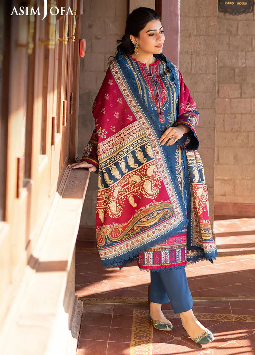 Asim Jofa Printed Khaddar Suits Unstitched 3 Piece AJ24UW AJUW-53 - Winter Collection