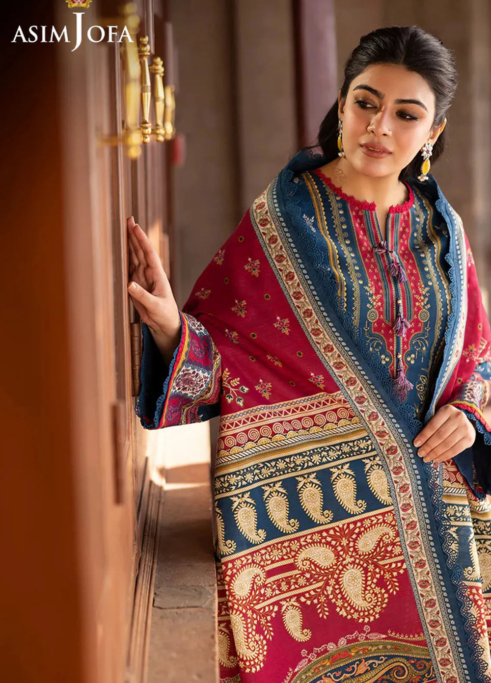 Asim Jofa Printed Khaddar Suits Unstitched 3 Piece AJ24UW AJUW-53 - Winter Collection