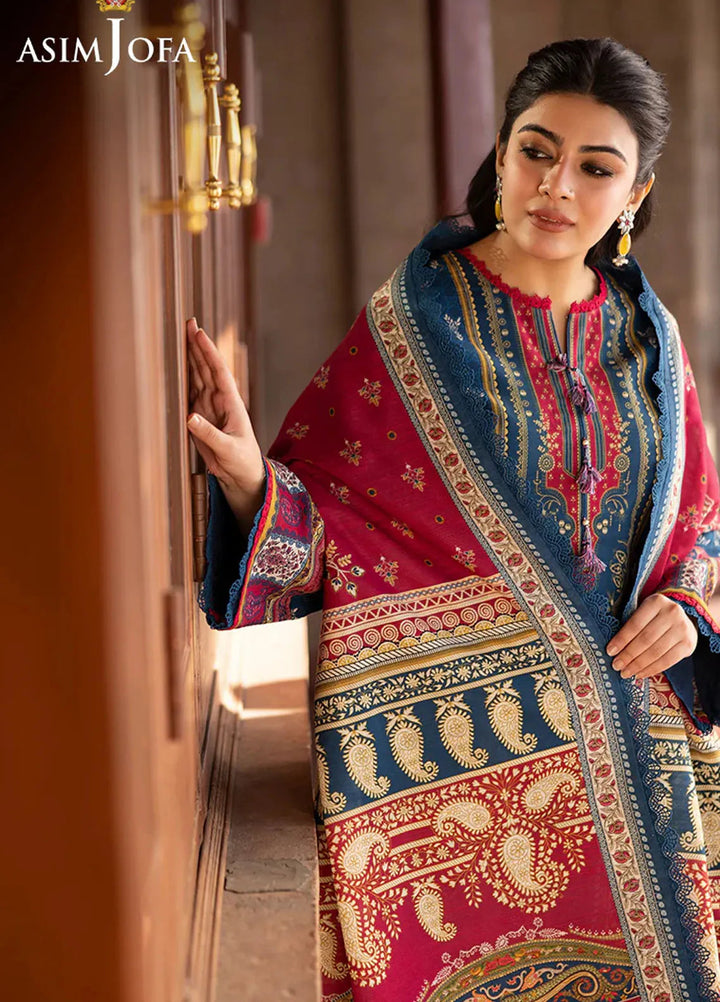 Asim Jofa Printed Khaddar Suits Unstitched 3 Piece AJ24UW AJUW-53 - Winter Collection