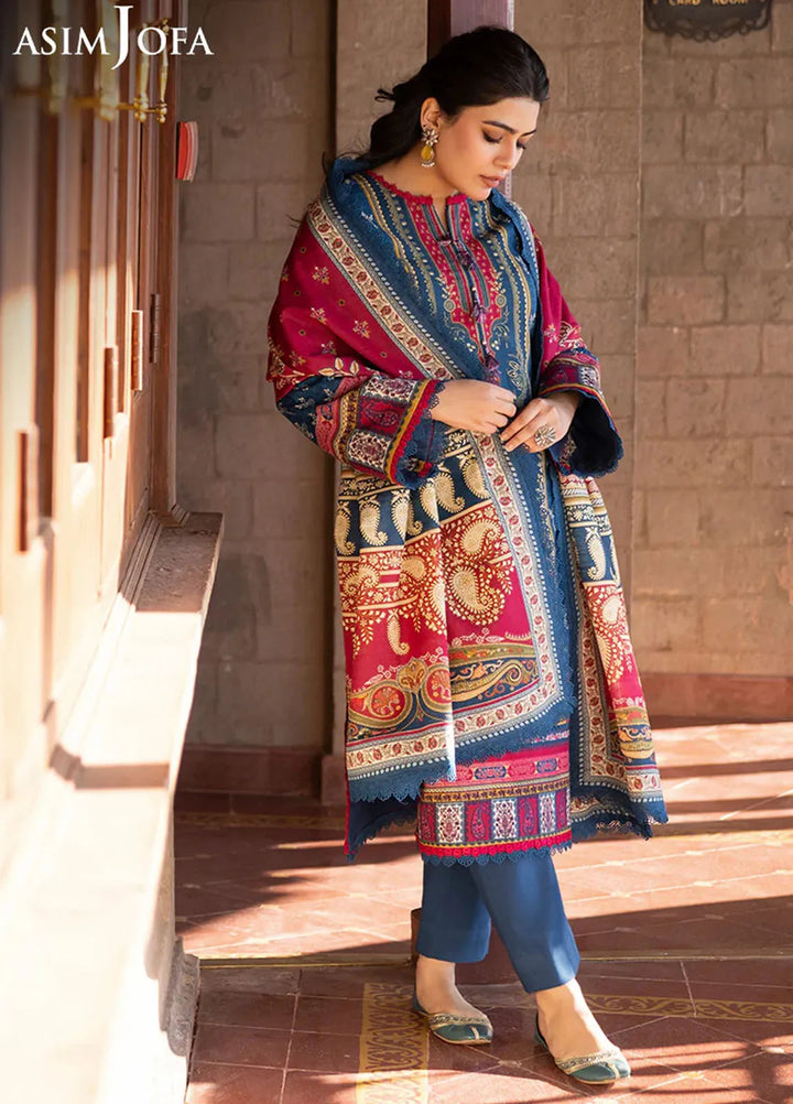Asim Jofa Printed Khaddar Suits Unstitched 3 Piece AJ24UW AJUW-53 - Winter Collection