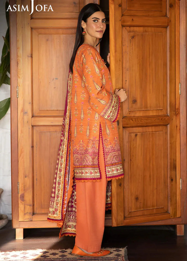 Asim Jofa Printed Khaddar Suits Unstitched 3 Piece AJ24UW AJUW-54 - Winter Collection