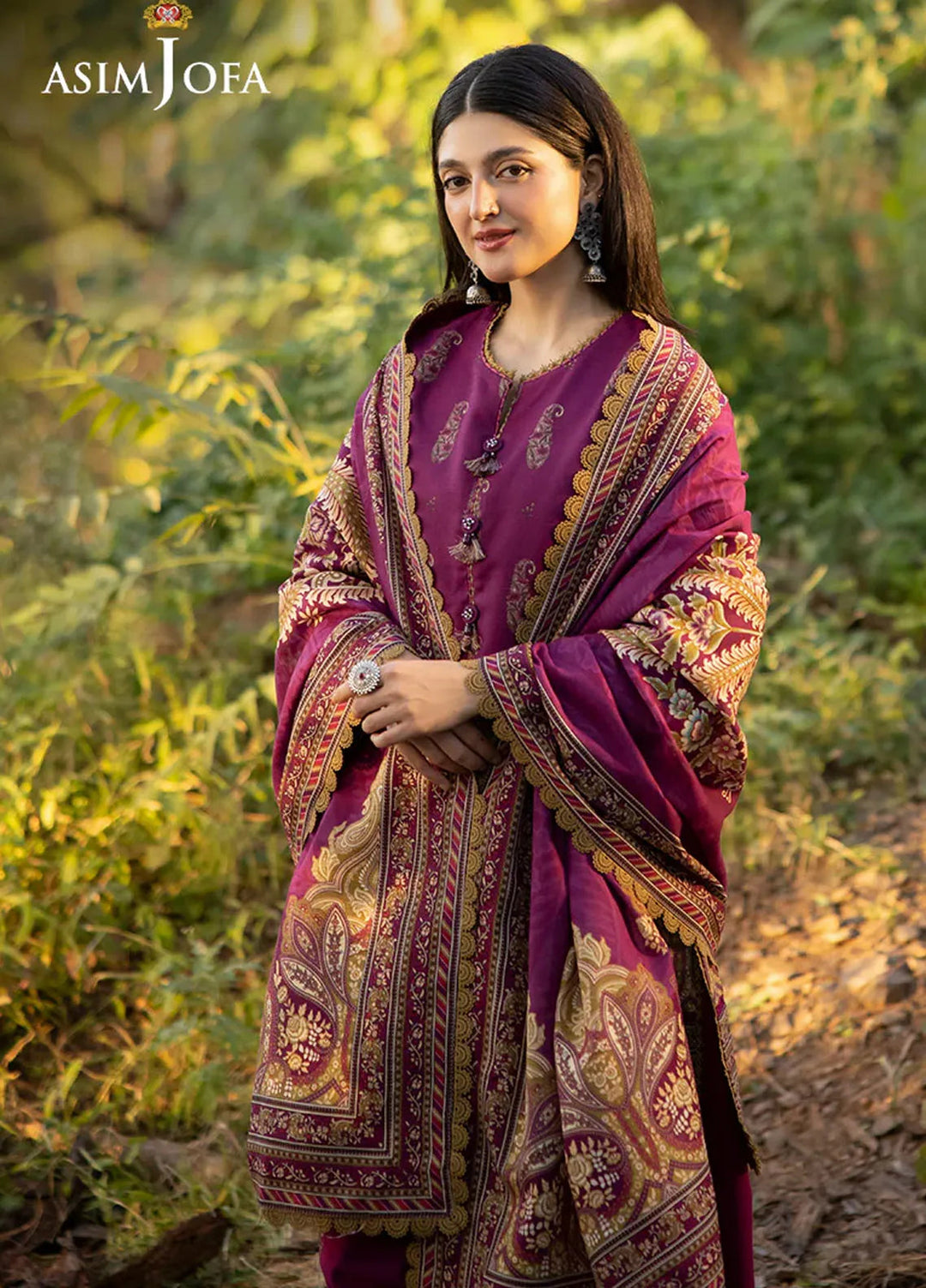 Asim Jofa Printed Khaddar Suits Unstitched 3 Piece AJ24UW AJUW-58 - Winter Collection